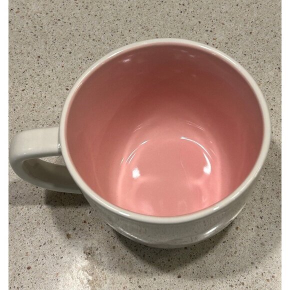 Rae Dunn Coffee Mug Artisan Collection Wedding Cake Love Mug Pink White - Picture 4 of 7